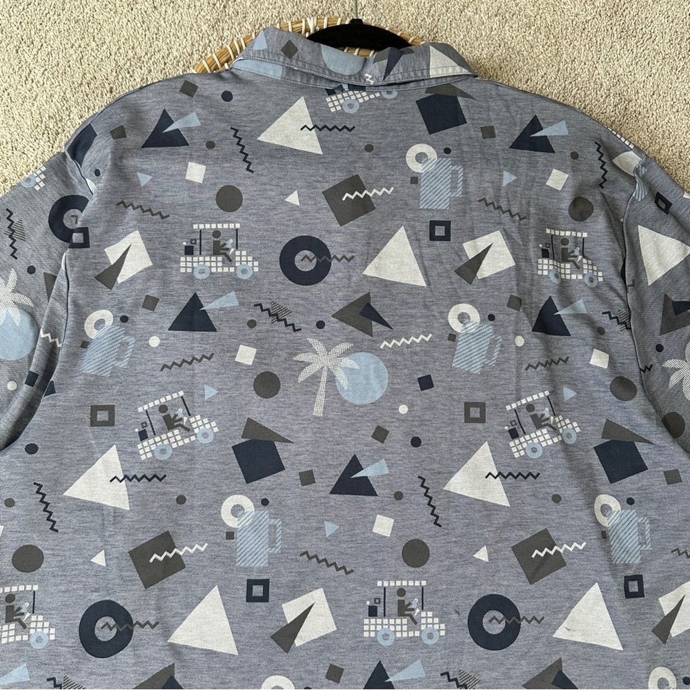 Travis Mathew Men’s Rat Pack Geometric Golf Polo Shirt Shortsleeve Geometric 3XL - Picture 8 of 13